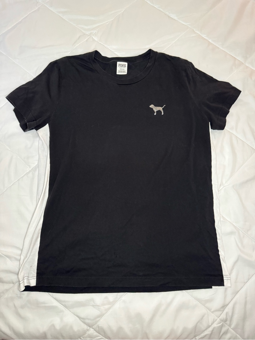 PINK Victoria's Secret Black Dog Logo Tee